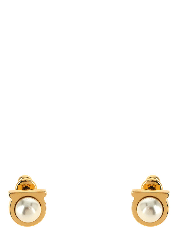 Серьги FERRAGAMO 'Gancini' (696454CREAMOROGIO) #1