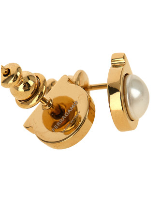 Серьги FERRAGAMO 'Gancini' (696454CREAMOROGIO) #