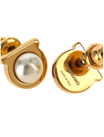 Серьги FERRAGAMO 'Gancini' (696454CREAMOROGIO) #