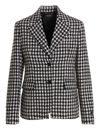 Жакет VERSACE Tweed wool blazer jacket