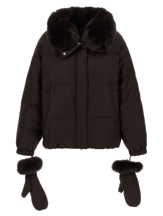 Пуховик YVES SALOMON Flannel down jacket with mittens (27W25WYV09066WO2WA2300) #1