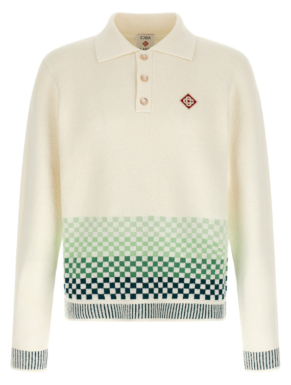 Поло CASABLANCA Chess polo shirt (MAW26KW147101BLENDGREENWHITE) #1