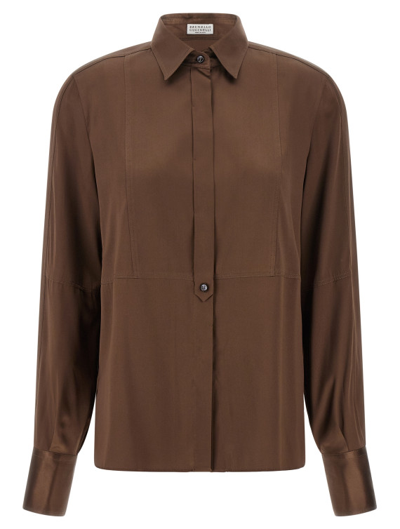 Рубашка BRUNELLO CUCINELLI Stretch silk satin shirt (M0C59NR516C4280) #1