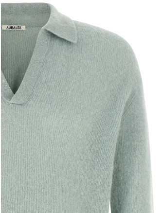 Поло AURALEE 'Baby Suri Alpaca Sheer' (A26AP02AKDUSTYMINT) #