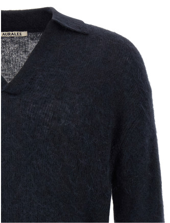 Поло AURALEE 'Baby Suri Alpaca Sheer' (A26AP02AKNAVY) #