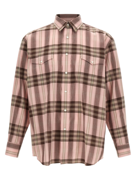 Рубашка AURALEE Cotton and silk shirt (A26AS01KCPINKCHECK) #1