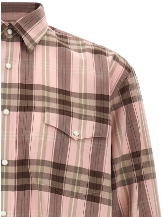 Рубашка AURALEE Cotton and silk shirt (A26AS01KCPINKCHECK) #