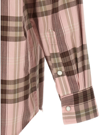 Рубашка AURALEE Cotton and silk shirt (A26AS01KCPINKCHECK) #