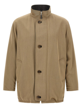 Куртка AURALEE Wool and leather reversible jacket