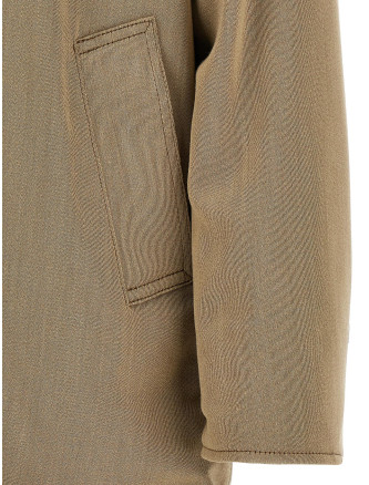 Куртка AURALEE Wool and leather reversible jacket (A26AC01ANKHAKIBEIGECHAMBRAYBLACK) #