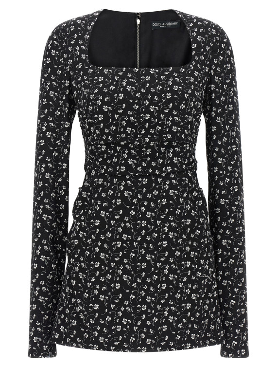 Мини-платье DOLCE & GABBANA Black flower dress (F633ATFSAE5HN6JP) #1