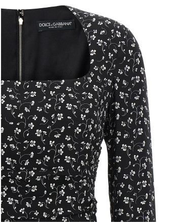 Мини-платье DOLCE & GABBANA Black flower dress (F633ATFSAE5HN6JP) #