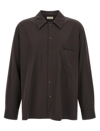 Рубашка LEMAIRE Brown wool gabardine overshirt