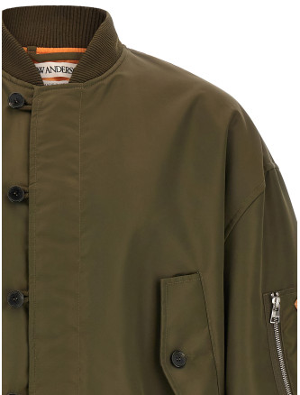 Куртка J.W.ANDERSON Green bomber jacket with asymmetric hem (JK0429PG1875570) #