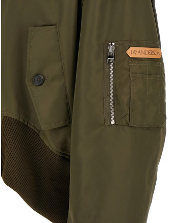 Куртка J.W.ANDERSON Green bomber jacket with asymmetric hem (JK0429PG1875570) #