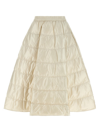 Юбка миди MONCLER White padded skirt