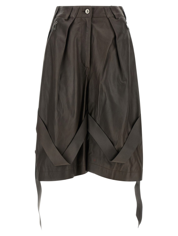 Шорты THE ATTICO Brown leather bermuda shorts (261WCQ00023LBT165AA204) #1