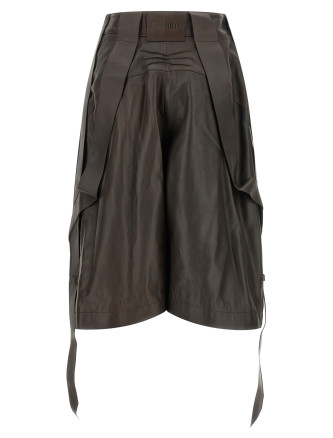 Шорты THE ATTICO Brown leather bermuda shorts (261WCQ00023LBT165AA204) #
