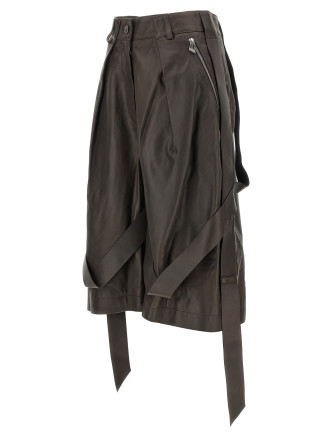 Шорты THE ATTICO Brown leather bermuda shorts (261WCQ00023LBT165AA204) #