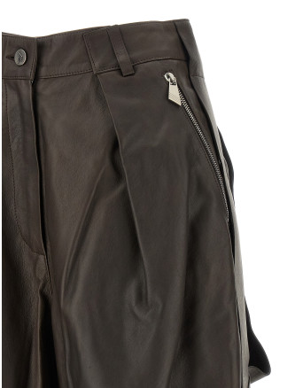 Шорты THE ATTICO Brown leather bermuda shorts (261WCQ00023LBT165AA204) #