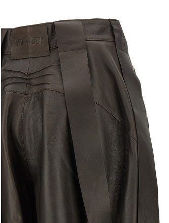 Шорты THE ATTICO Brown leather bermuda shorts (261WCQ00023LBT165AA204) #
