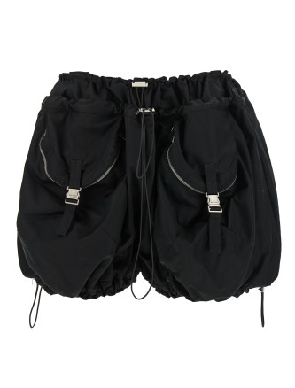 Black utility shorts
