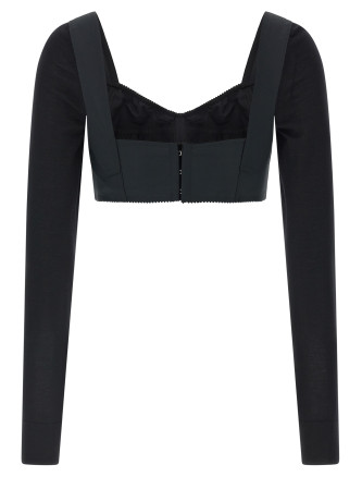 Вечерний топ DOLCE&GABBANA Bustier crop top (F7CH6TGDEB8N0000) #