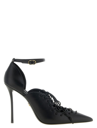 Биік өкшелі DOLCE&GABBANA Leather Pumps With Lace-Up