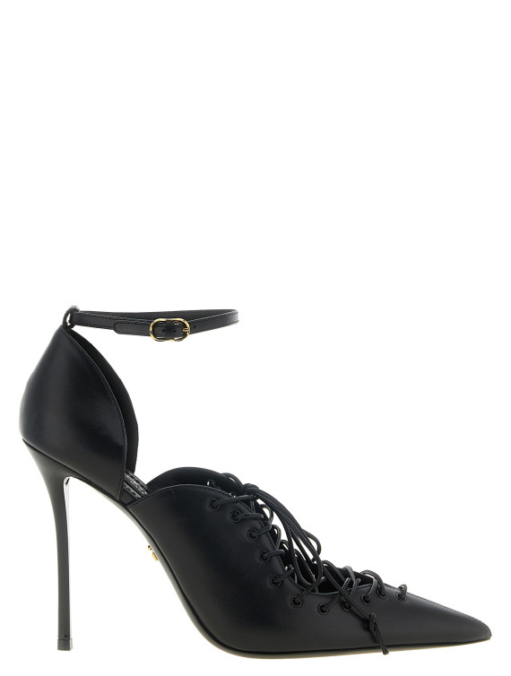 Высокие каблуки DOLCE&GABBANA Leather Pumps With Lace-Up (CD2019A3P2780999) #1