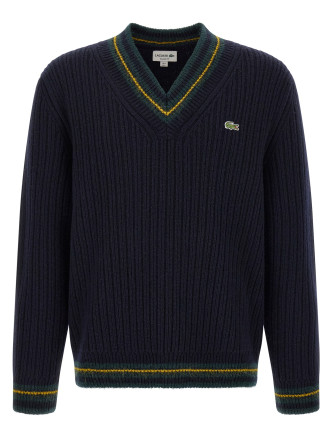 Свитер LACOSTE Blue V-neck sweater