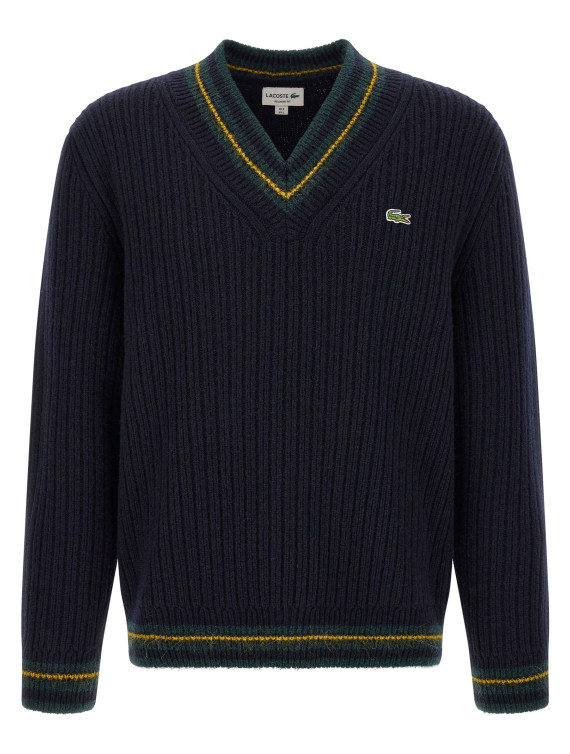 Свитер LACOSTE Blue V-neck sweater (AH8576TDV) #1