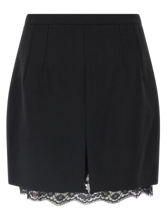 Double crêpe wool skirt