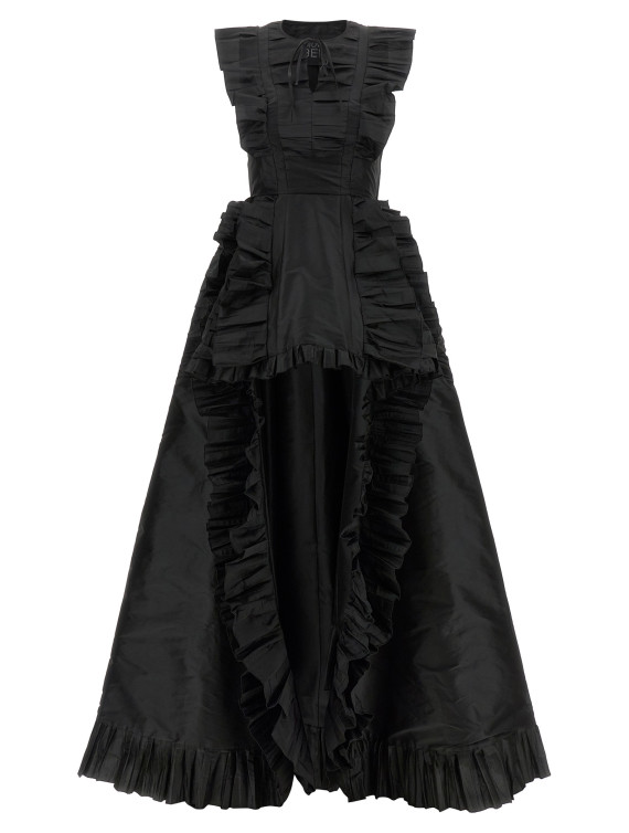 Платье макси GIOVANNI BEDIN Ruffle train dress (GBW26512LNERO) #1