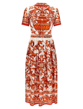 Платье миди DOLCE&GABBANA 'Maiolica' (F6TVLTGDDRES9000) #