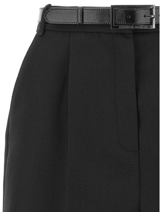 Шорты ELISABETTA FRANCHI Belted wool shorts (SH00767E2110) #