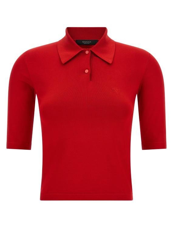 Футболка GUCCI Red silk knit polo shirt (A000OUXKFTY6036) #1