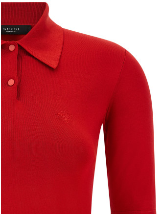 Футболка GUCCI Red silk knit polo shirt (A000OUXKFTY6036) #