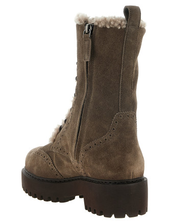 Военные ботинки BRUNELLO CUCINELLI Suede and brown shearling ankle boots (MZSFG3407C8187) #