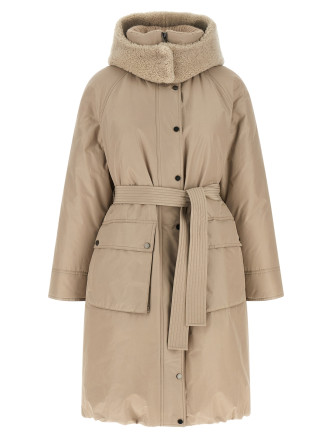 Пуховик BRUNELLO CUCINELLI Beige long down jacket