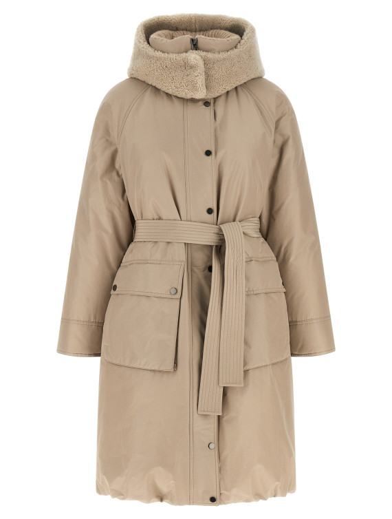 Пуховик BRUNELLO CUCINELLI Beige long down jacket (MH5259529C030) #1