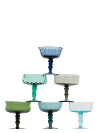 Тарелка BITOSSI Set of 6 cups Assorted shapes (MCV02023BLUVERDE) #