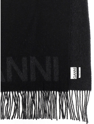 Шарф GANNI Maxi logo scarf (A3905099) #