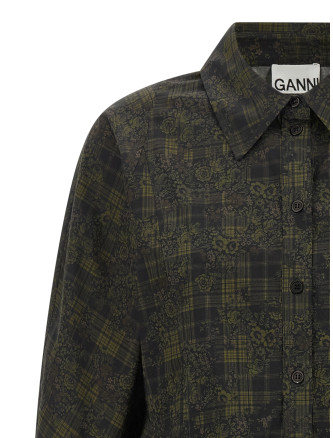 Рубашка GANNI Floral tartan shirt (A1040505ZZ3) #