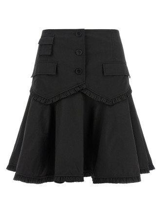 Юбка GANNI Black stretch cotton skirt