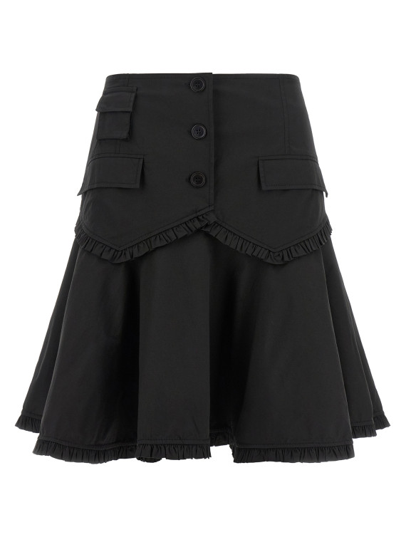 Юбка GANNI Black stretch cotton skirt (A1090389099) #1