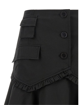 Юбка GANNI Black stretch cotton skirt (A1090389099) #