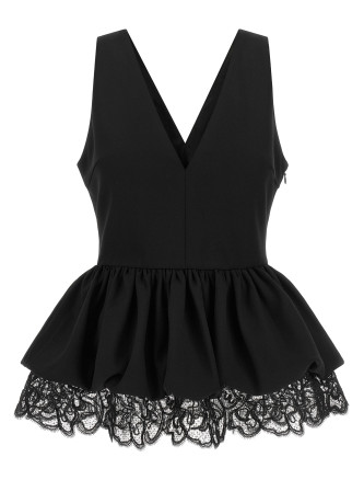 Вечерний топ ROTATE BIRGER CHRISTENSEN Black peplum top