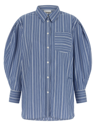 Рубашка GANNI Striped cotton shirt