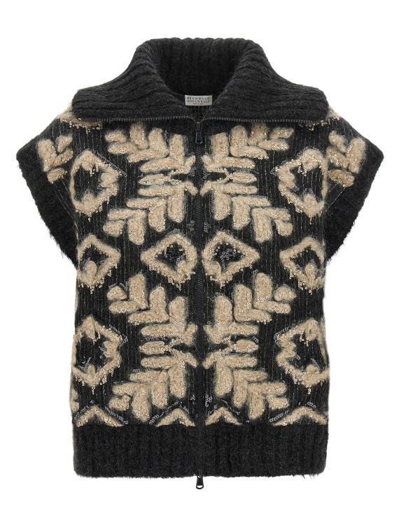 Кардиган BRUNELLO CUCINELLI Sequin intarsia cardigan (MLNR31016CGM47) #1