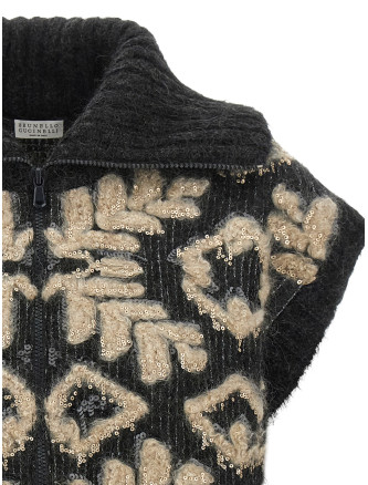Кардиган BRUNELLO CUCINELLI Sequin intarsia cardigan (MLNR31016CGM47) #